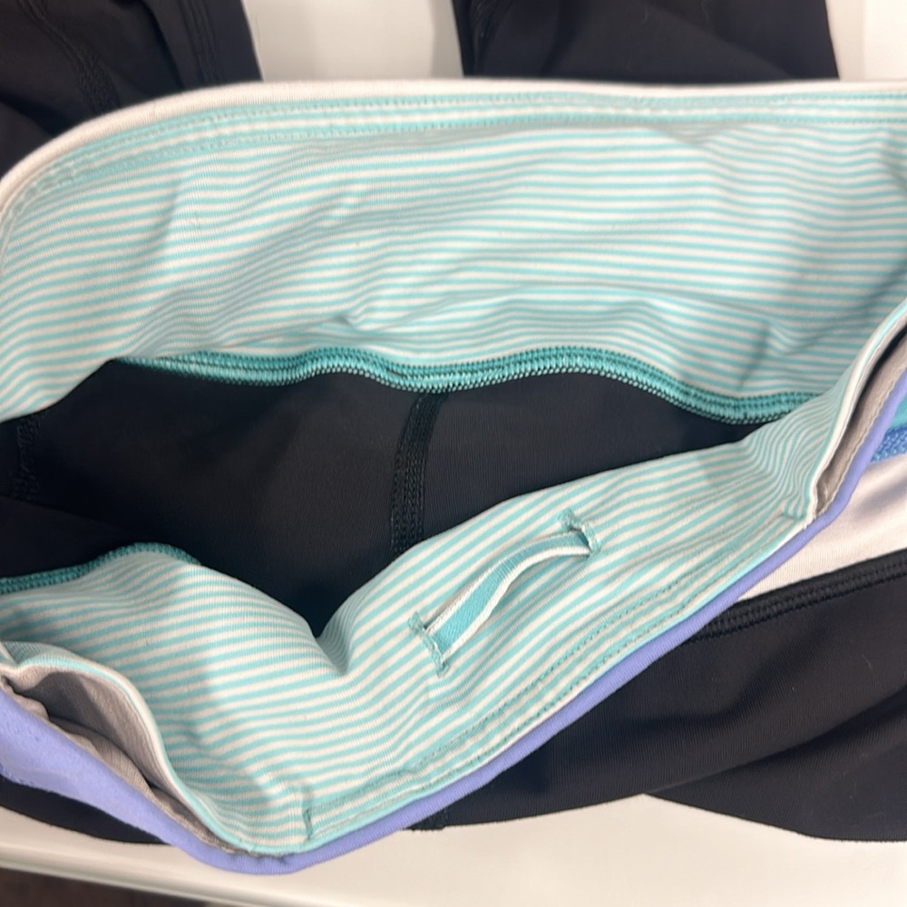 Lululemon women black straight leg elastic waist mid calf legging 4 - Picture 6 of 7